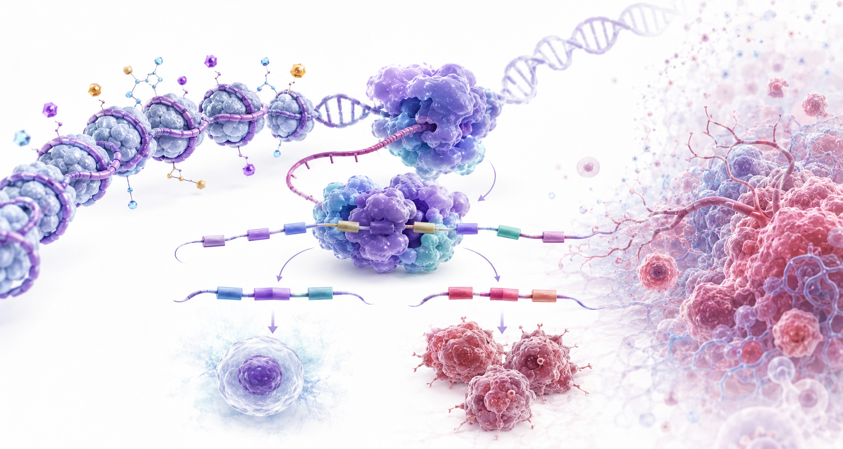 Epigenetic modifications control alternative pre-mRNA splicing to drive tumorigenesis